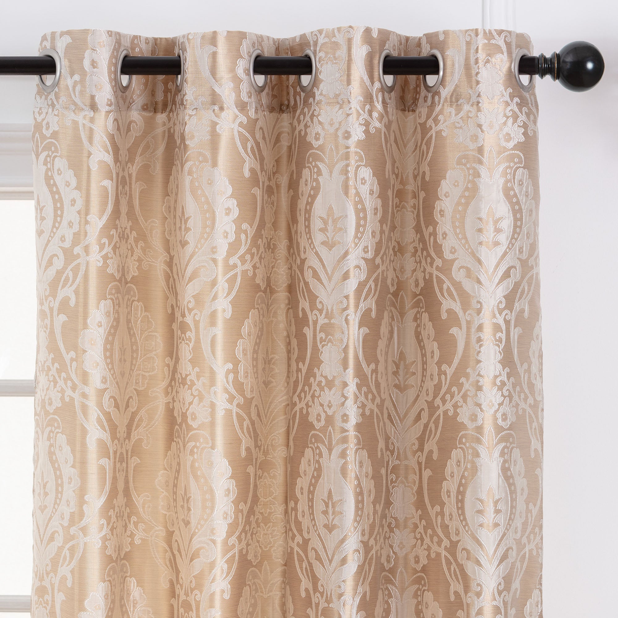 Damask Jacquard Grommet Curtains