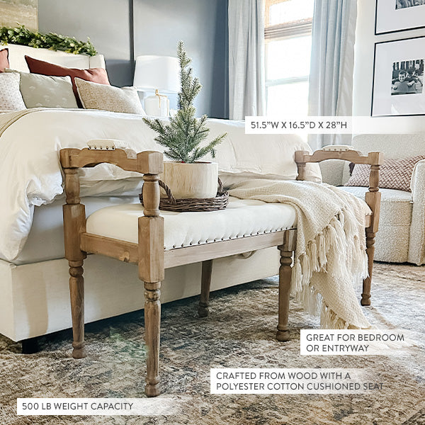 Organic Wooden Spindle Bench