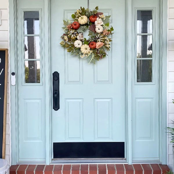 26 Inch Fall Peony and Pumpkin Layered Wreath
