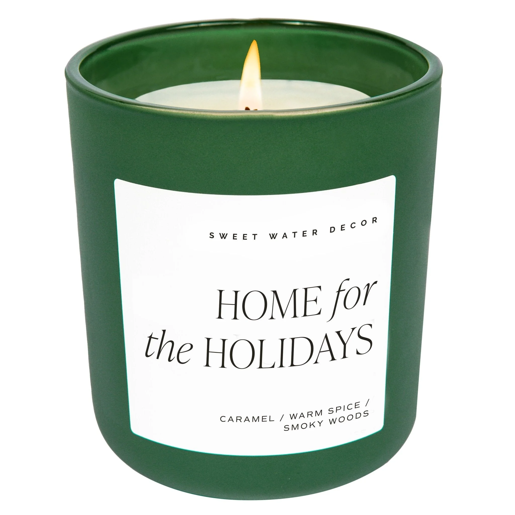 Home for the Holidays Soy Candle - Green Matte Jar - 15 oz