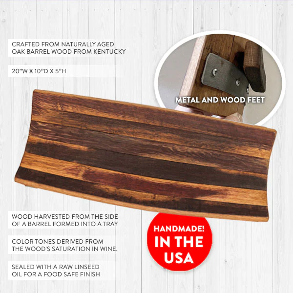 Aged Oak Barrel Tray