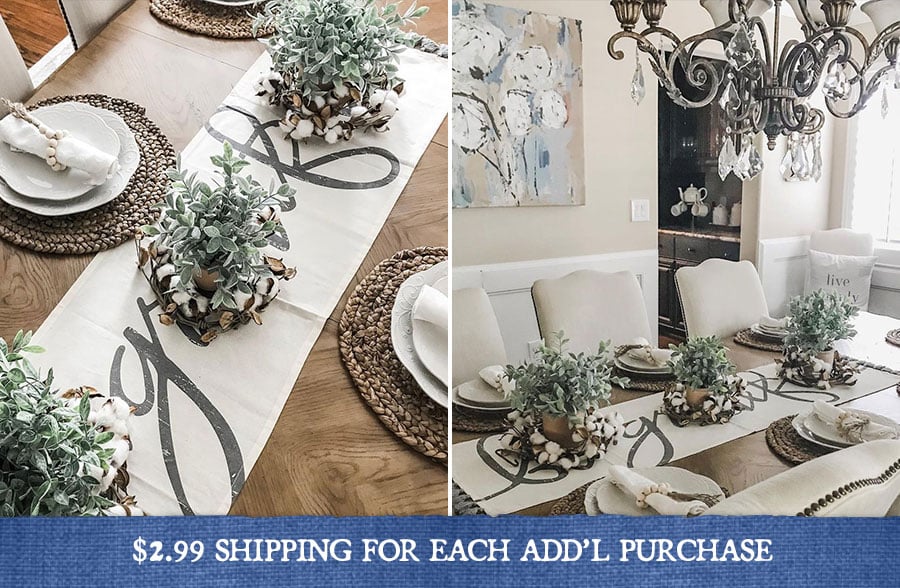 Grateful Table Runner with Tassels