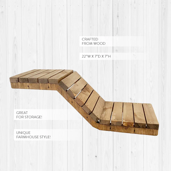 Wooden Plank Multi-Level Floating Wall Shelf