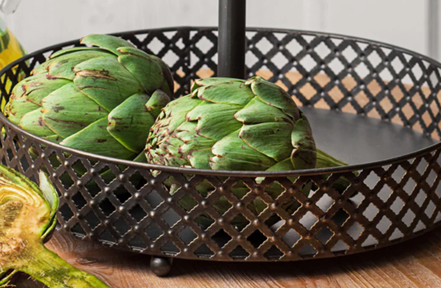 Two Tiered Black Perforated Tray