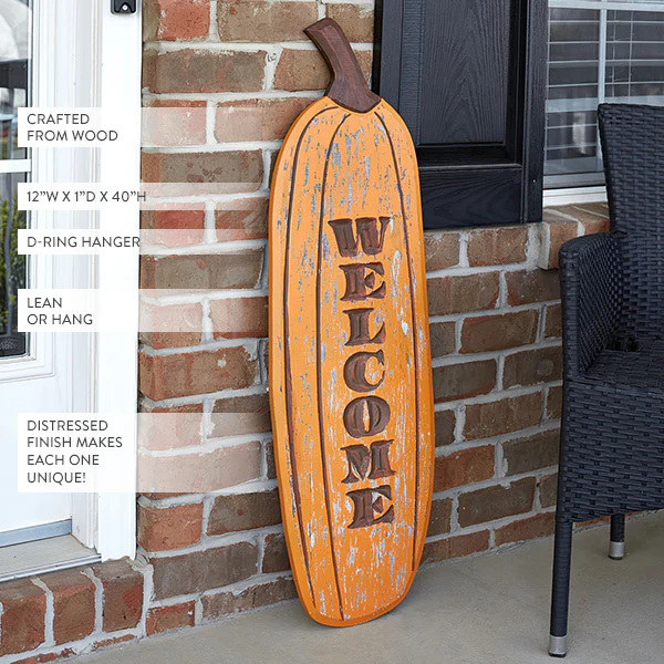 Welcome Pumpkin Porch Outdoor Sign