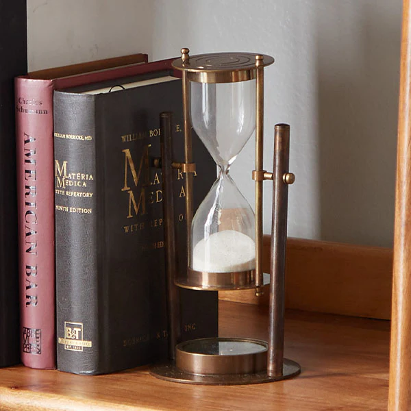Brass Finish Tabletop Hourglass