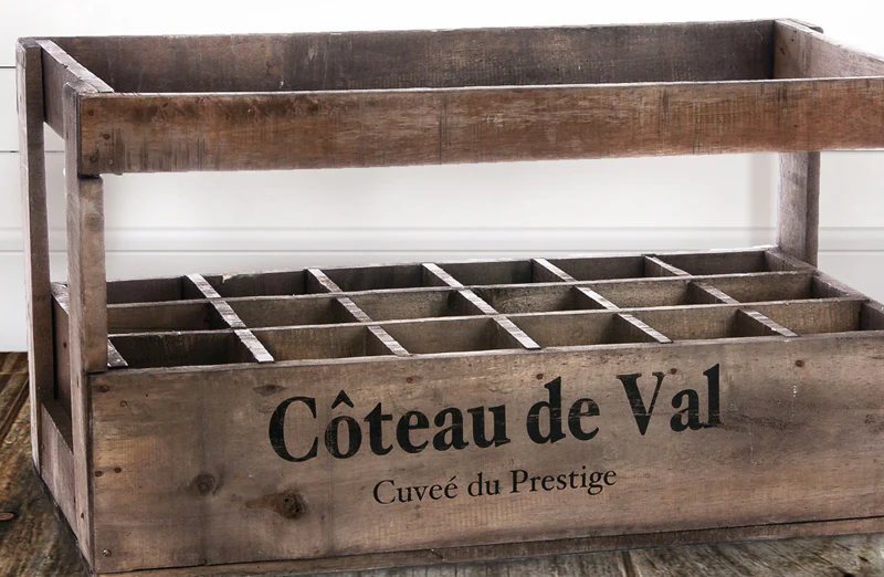 LARGE Wooden 18 Bottle Crate Holder