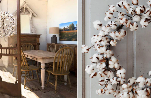 Preserved Cotton Wreath