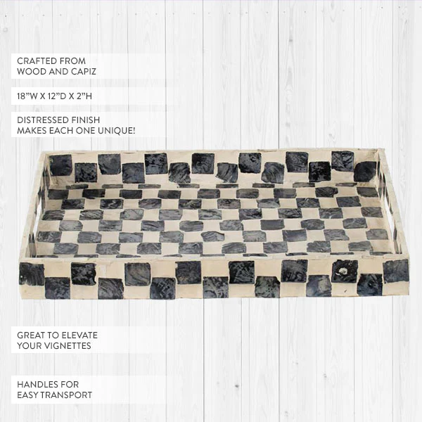 Capiz Checkered Tray