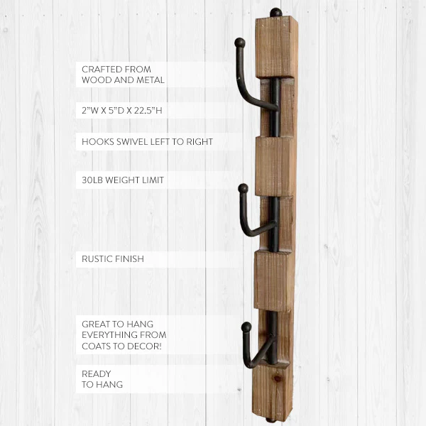 Vertical Swivel Wall Hook System