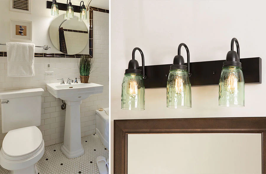 Mason Jar Vanity Lamp