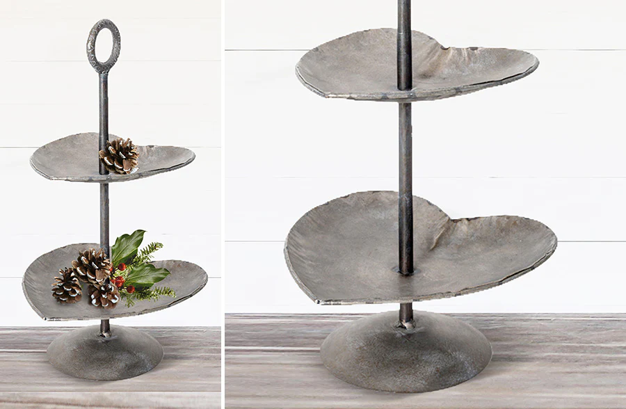 2 Tiered Heart Petal Stand