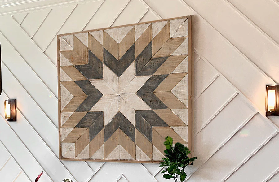 Reclaimed Wood Geometric Wall Art