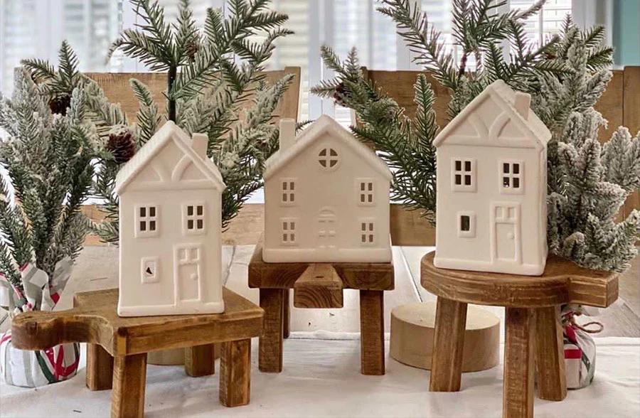 Organic Wood Decorative Cutting Board Risers, Set of 3