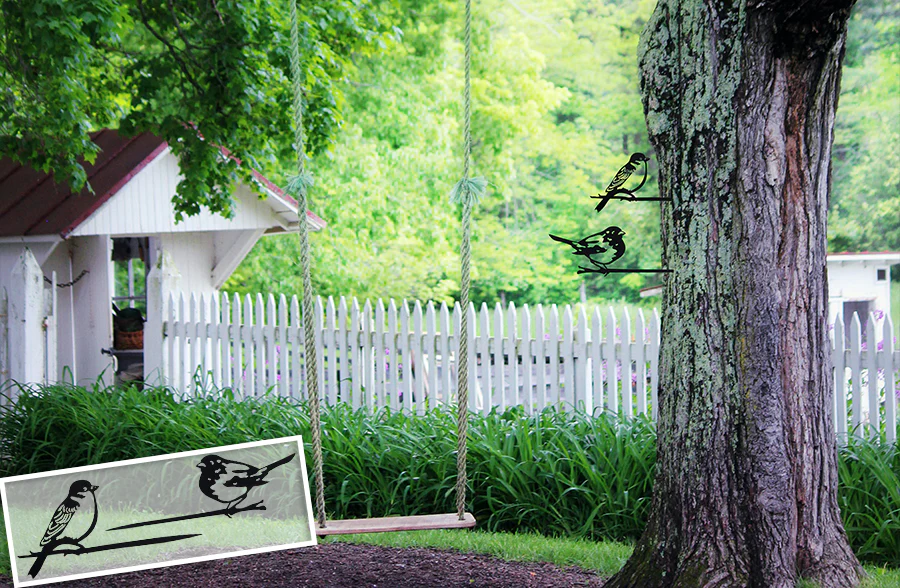Bird Perch Iron Stakes, Set of 2