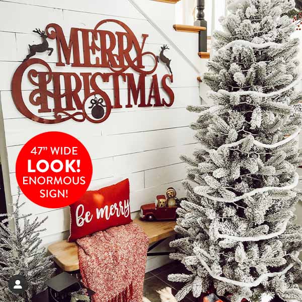 HUGE Metal Merry Christmas Sign