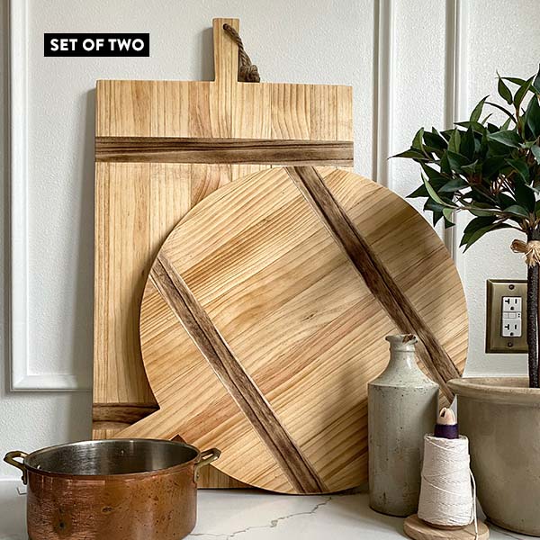 Wood Cutting Board, Set of 2