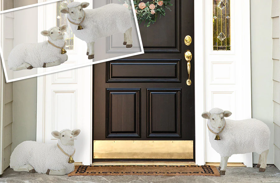 LARGE Lamb Figurines, Set of 2