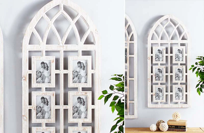 Whitewashed Arched Photo Frame