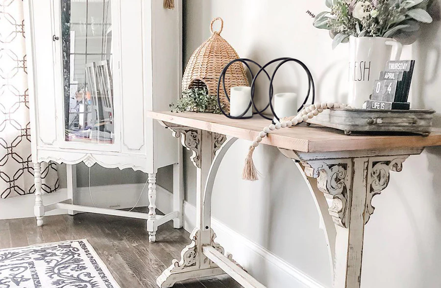 Rings Metal Pillar Candle Holders, Set of 2