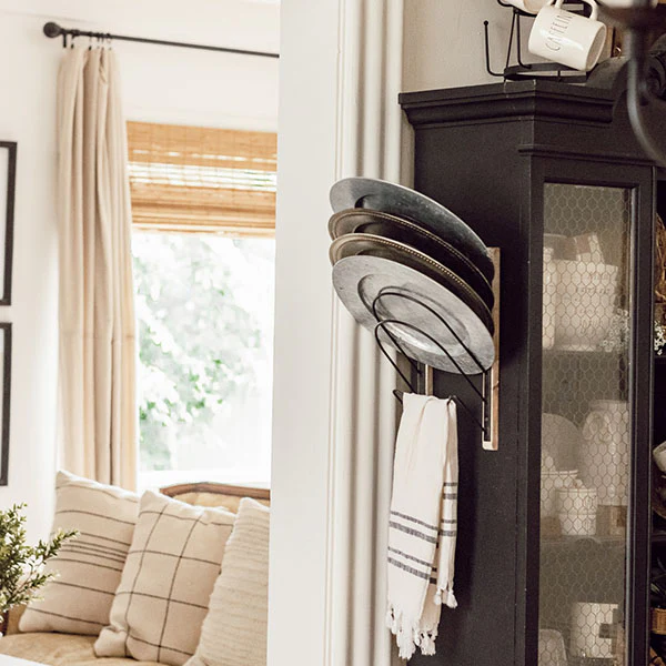 Modern Utilitarian Wall Mounted Plate Display Rack