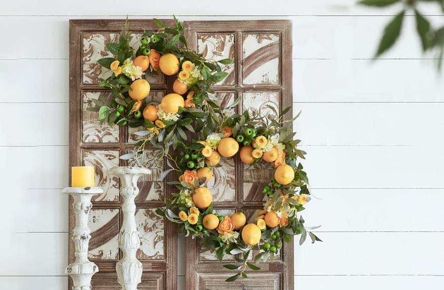 Fresh Citrus Wreaths, Set of 2