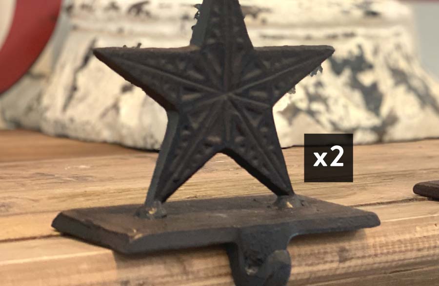 Cast Iron Stocking Hook Set of 2, Pick Your Style