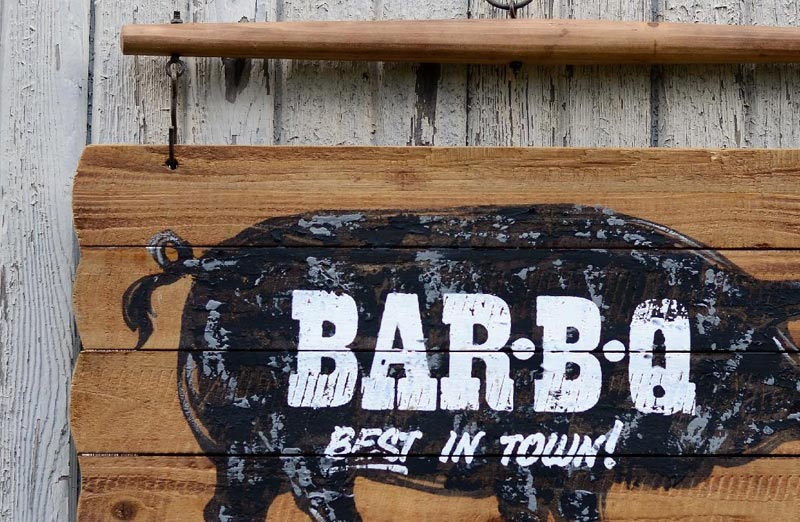 Aged Wood Bar-B-Q Sign