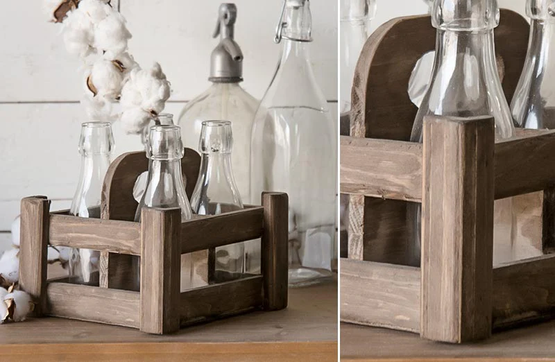 Wooden Crate With Milk Bottles