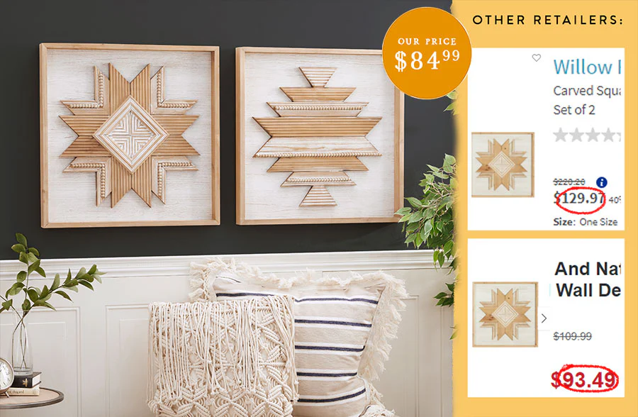 Boho Farmhouse Tribal Wall Decor, Set of 2