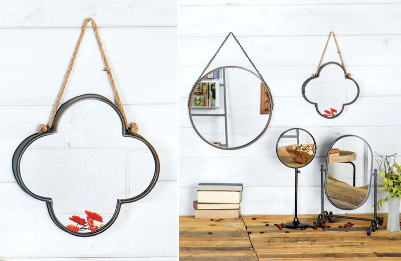 Metal Clover Wall Mirror