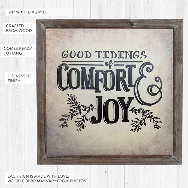 Comfort and Joy Wooden Sign