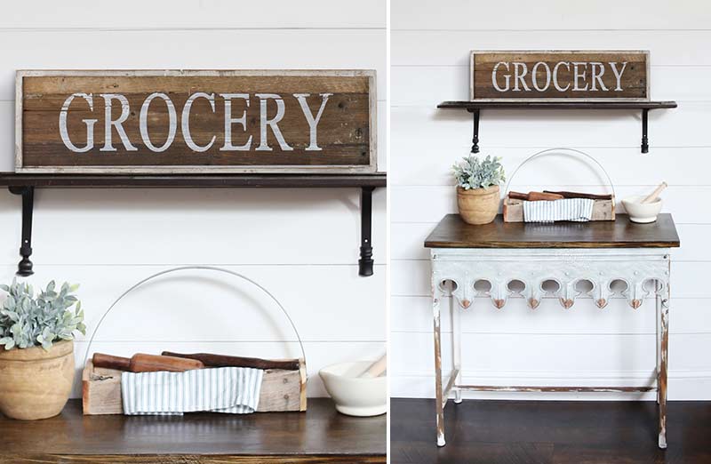 Wood Grocery Sign