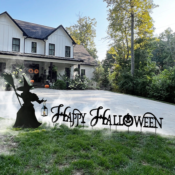 12 Feet Wide Happy Halloween Yard Stakes