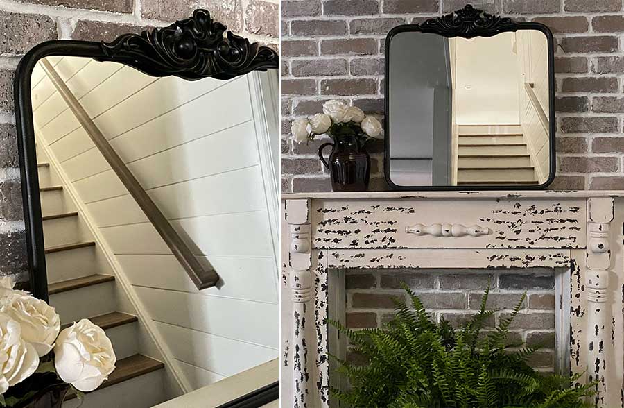 Ornate Black Carved Edge Mirror