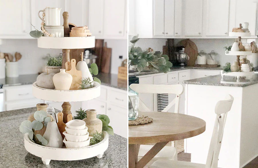 Chippy Antique White Dessert Display Stand