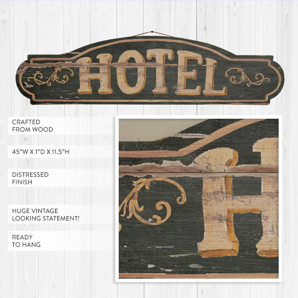 Vintage-Inspired Hotel Sign
