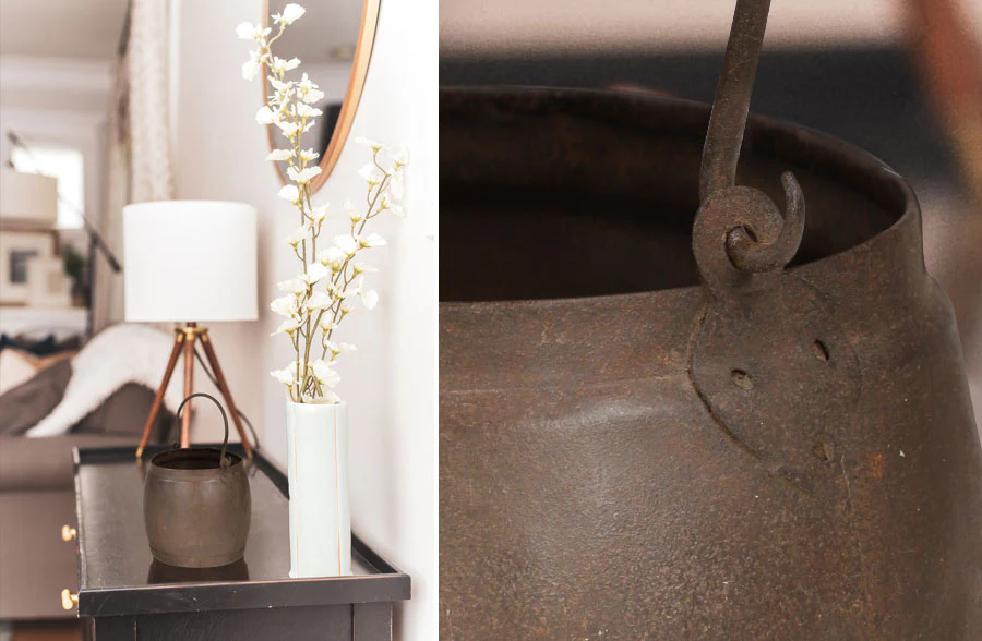 Rusted Metal Pail with Handle