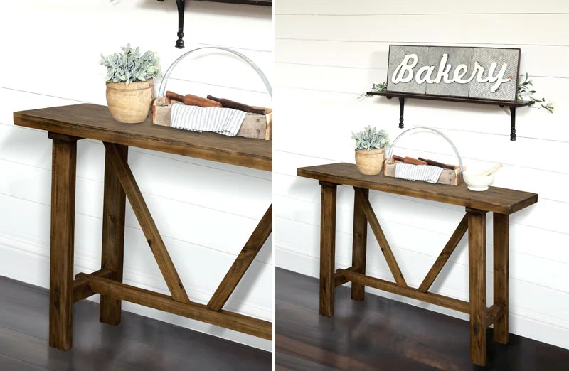 Farmhouse Fir Wood Console Table