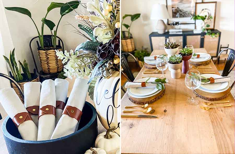 Leather Napkin Rings, Set of 6