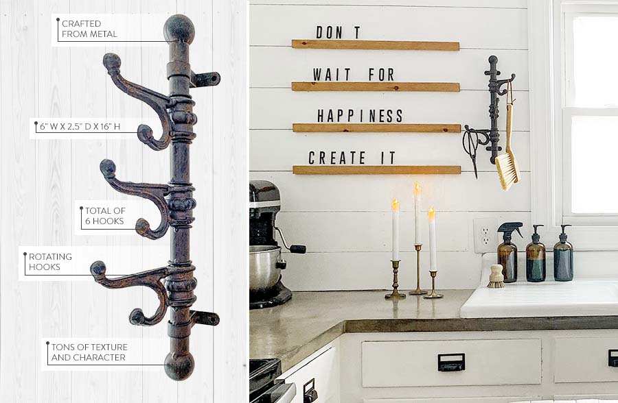 Distressed Triple Wall Hook System