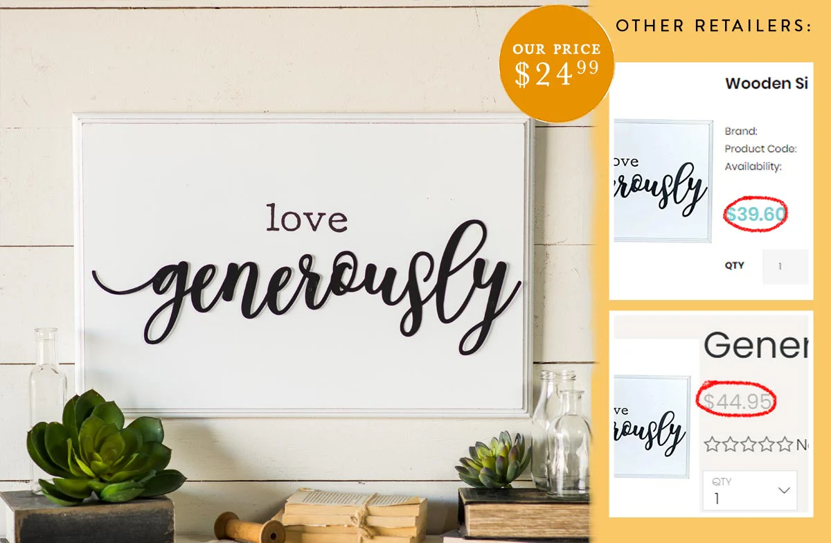 Love Generously Wooden Sign