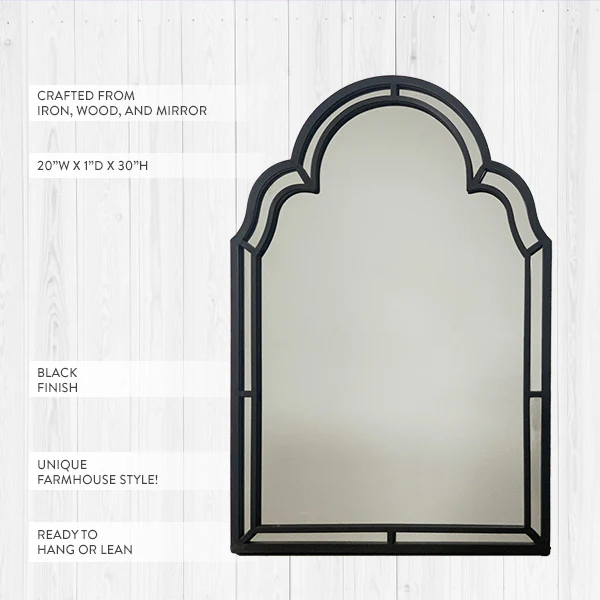 Scalloped Black Wall Mirror