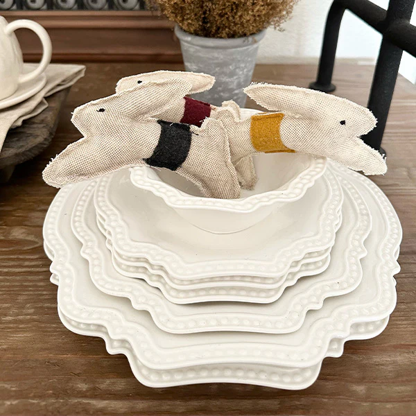 Primitive Leaping Bunny Bowl Fillers, Set of 3