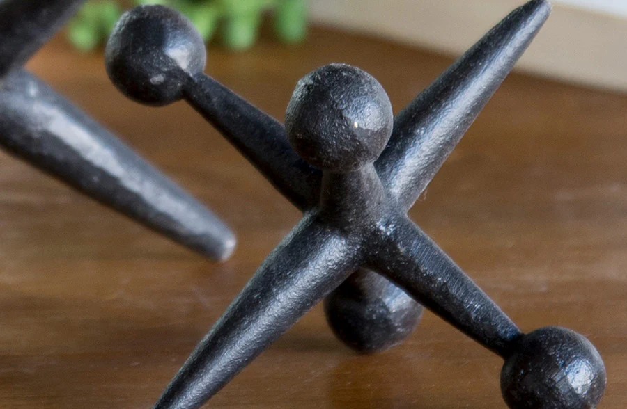 Decorative Oversized Metal Jacks, Set of 2