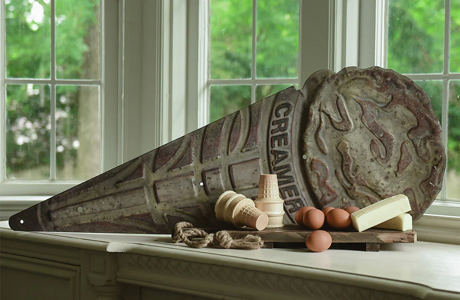 HUGE Rusted Finish Vintage Creamery Sign