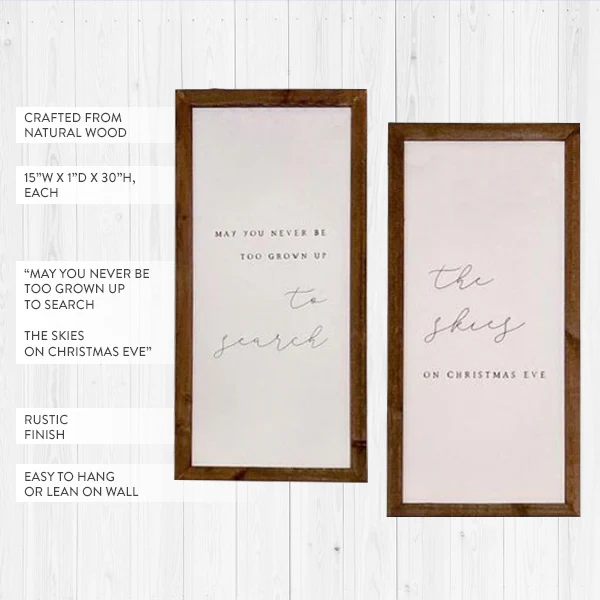 Christmas Eve Wooden Sign Set