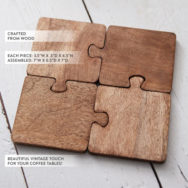Wooden Coasters, Set of Four