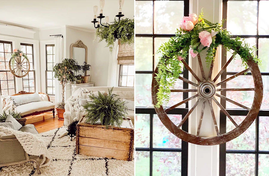 Oversized Decorative Wagon Wheel