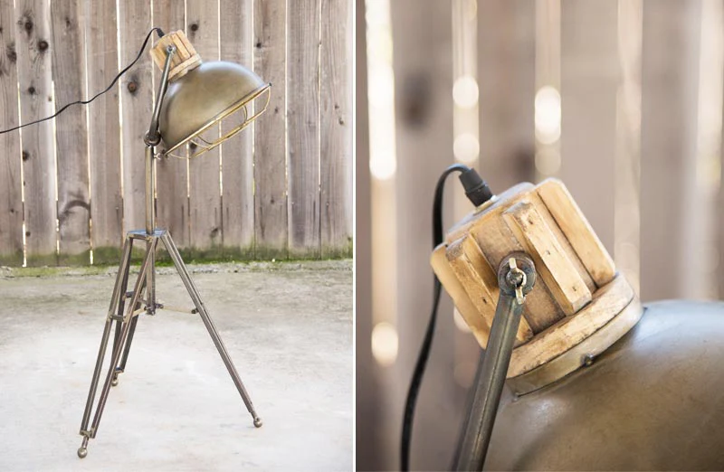 Vintage Metal Tripod Lamp